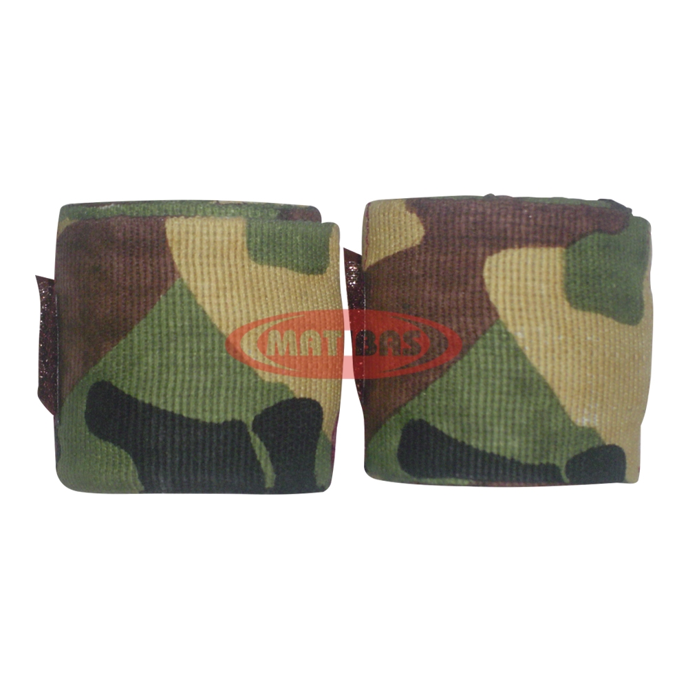 Green camo boxing bandages for hand protection and training