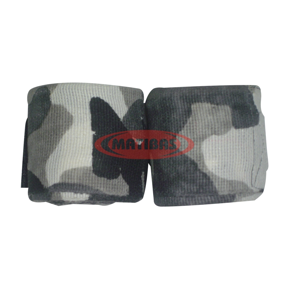 Grey camo boxing bandages for hand protection and training