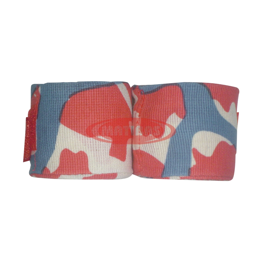 Red camo boxing bandages for hand protection and training