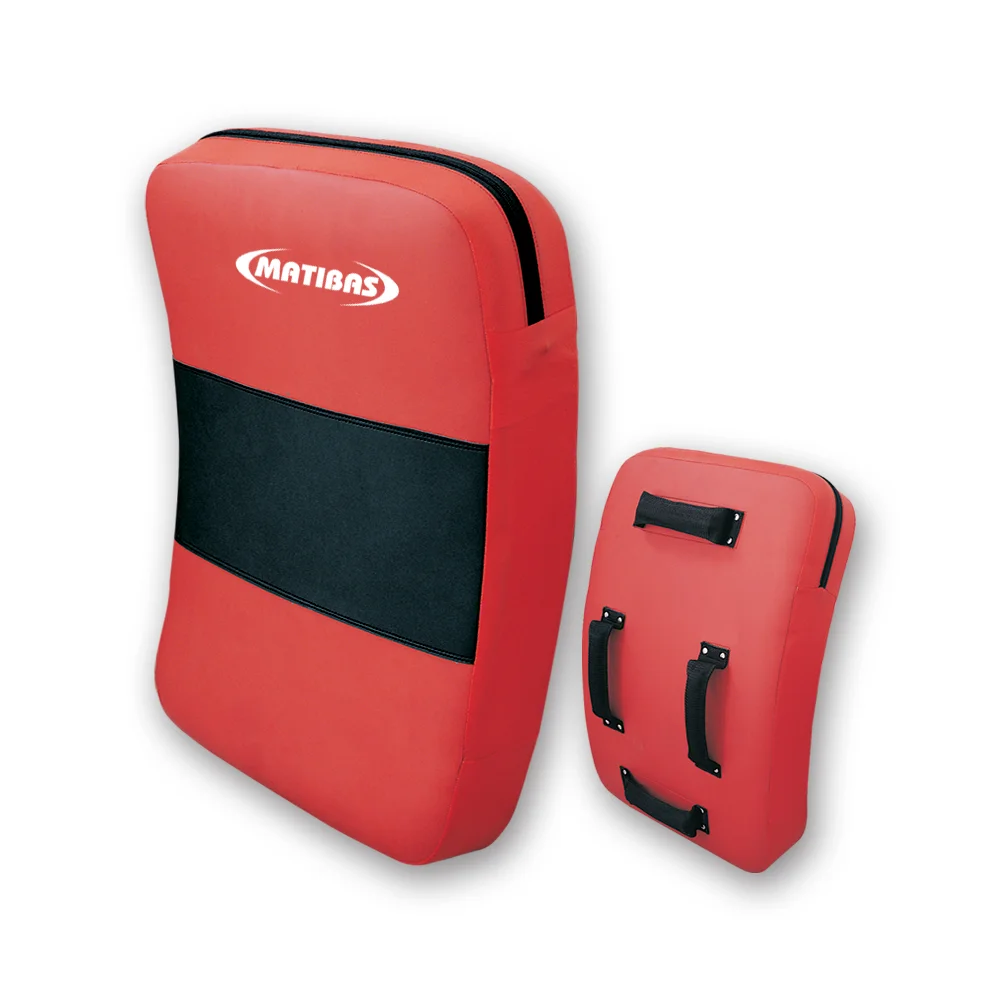 curved art leather kick pad with heavy shock absorbing padding for powerful strike training during martial arts coaching