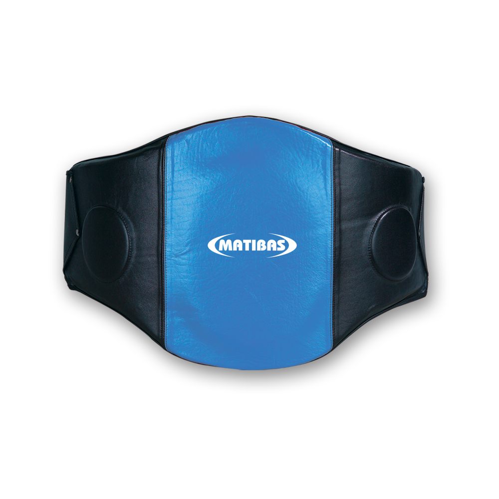 art leather belly kick protector with heavy padding for core impact absorption during martial arts coaching