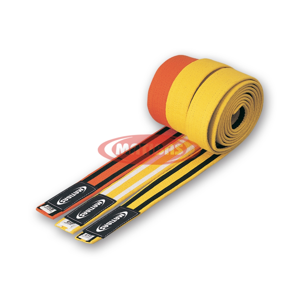 reinforced stitch martial arts rank belts in a full range of grading colors for durable karate taekwondo judo and BJJ training