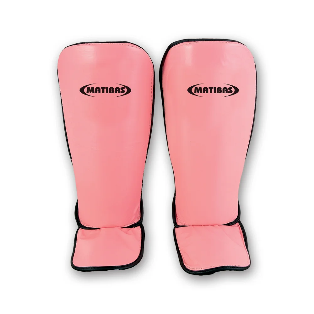 cowhide leather shin guards with moving foot instep protector for martial arts training