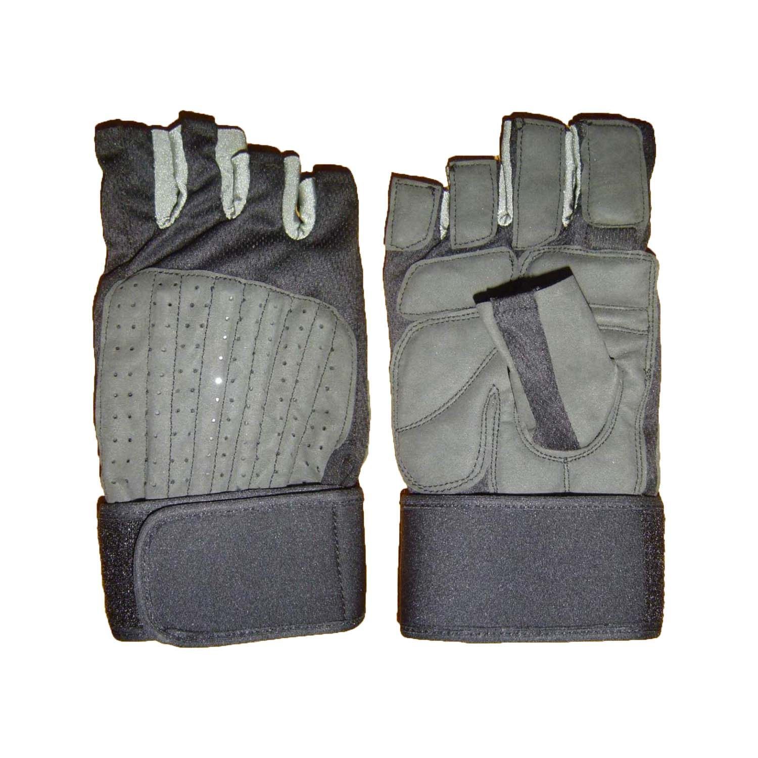 Padded max power grip weightlifting gloves with a reinforced, sturdy build.